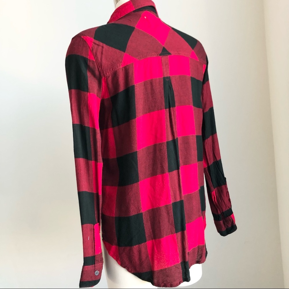 Thread & Supply Button Down Red And Black Striped… - image 4